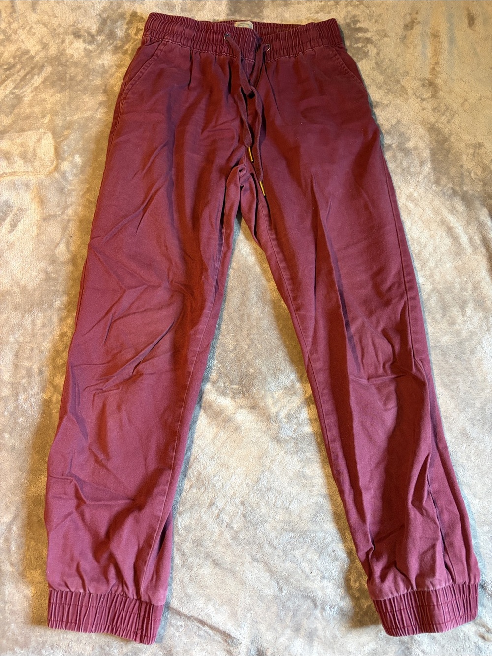Maroon Casual Cuffed Pants